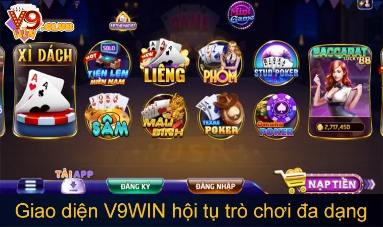 Giới Thiệu V9WIN 87 Giao diện V9WIN hội tụ những trò chơi giải trí đa dạng