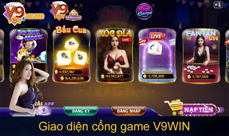 V9WIN – Cổng Game Số 1 Châu Á - Link V9 WIN 2025 Mới Nhất 172 Giao diện cổng game V9WIN kèm số lượng người chơi đăng ký ấn tượng
